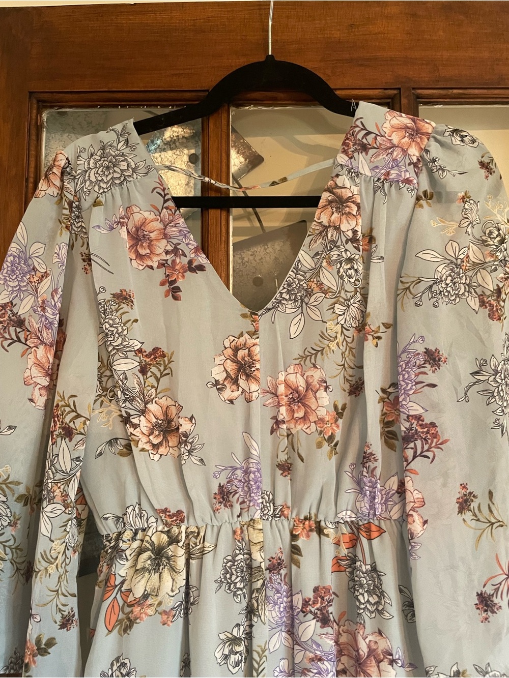 bailey blue Light Blue Floral Wrap Dress - Picture 5 of 6